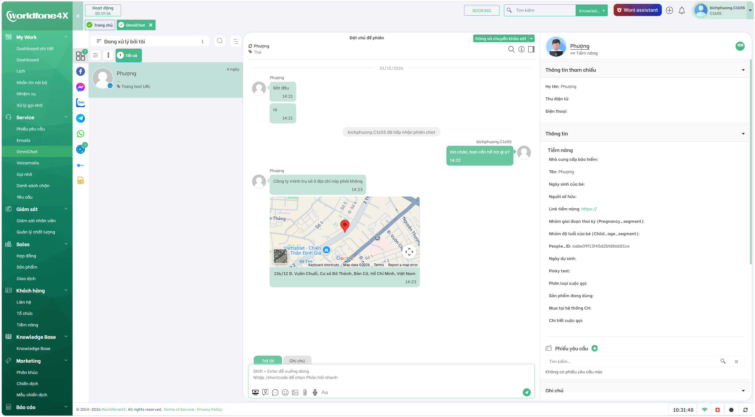 Hiển thị Google Maps dưới dạng Location Card trong Chat 