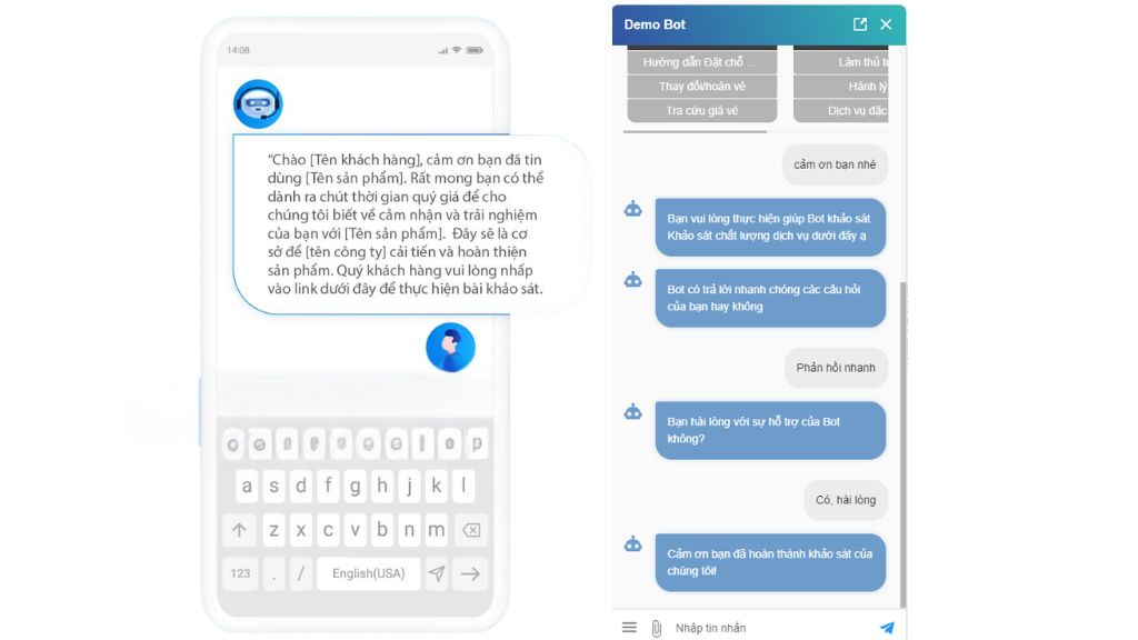 Chatbot Woni AI khảo sát, thu thập dữ liệu