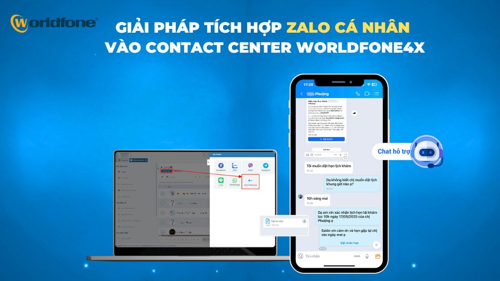 Giải pháp tích hợp Zalo cá nhân (Personal) vào Contact Center Worldfone4X CCaaS