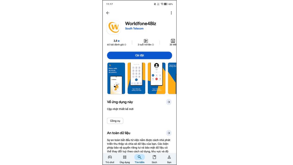 Tải ứng dụng Worldfone4Biz cho điện thoại Android bước 2