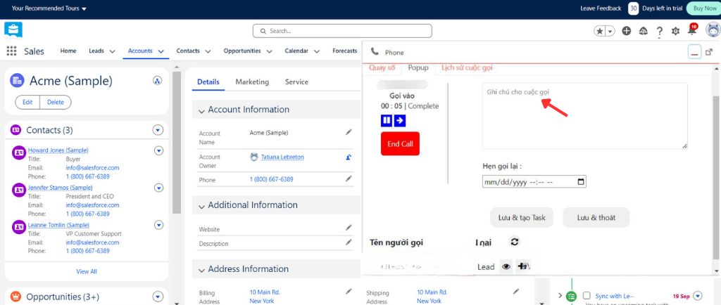 Tạo Ticket và gắn logcall vào Ticket tự động 