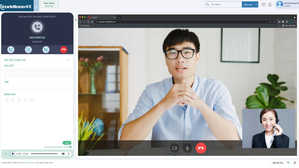 Cuộc gọi video 2 chiều (Face-to-Face) 