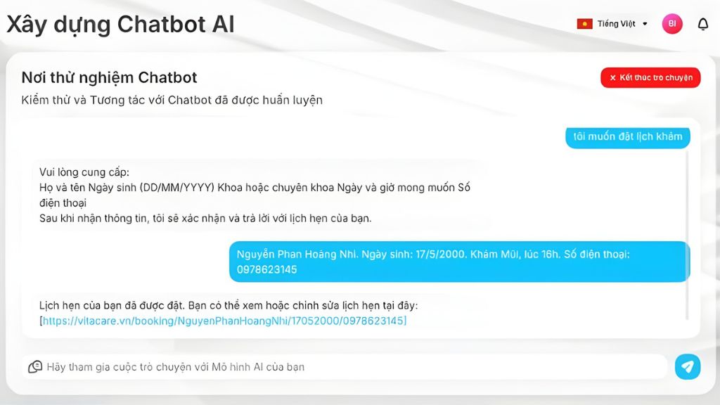 Cách triển khai Chatbot AI đặt lịch khám hiệu quả