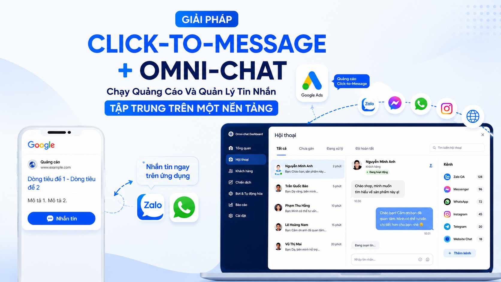 Giải Pháp Click-to-Message + Omni-chat: Chạy Quảng Cáo Và Quản Lý Tin Nhắn Tập Trung