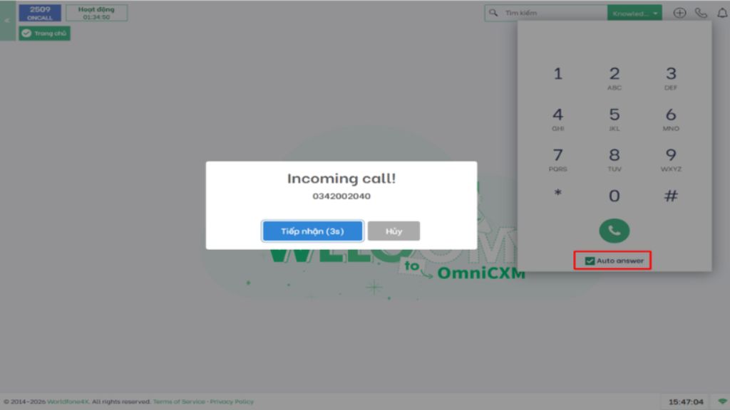 Cập nhật tùy chọn Auto answer cho webRTC trong bàn phím quay số gọi ra