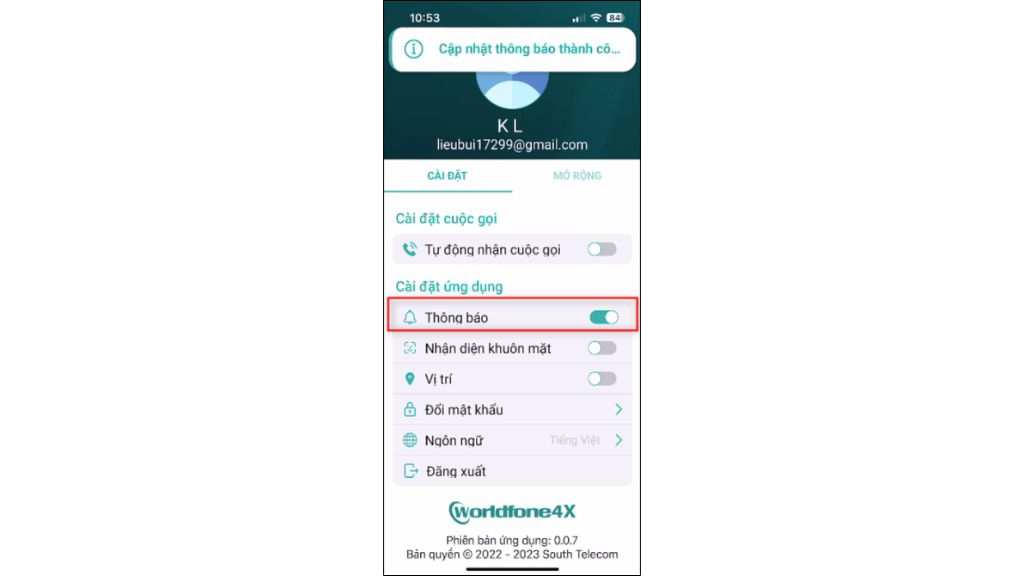 Hướng dẫn sử dụng OmniCXM - Worldfone4X Mobile cài đặt thông báo