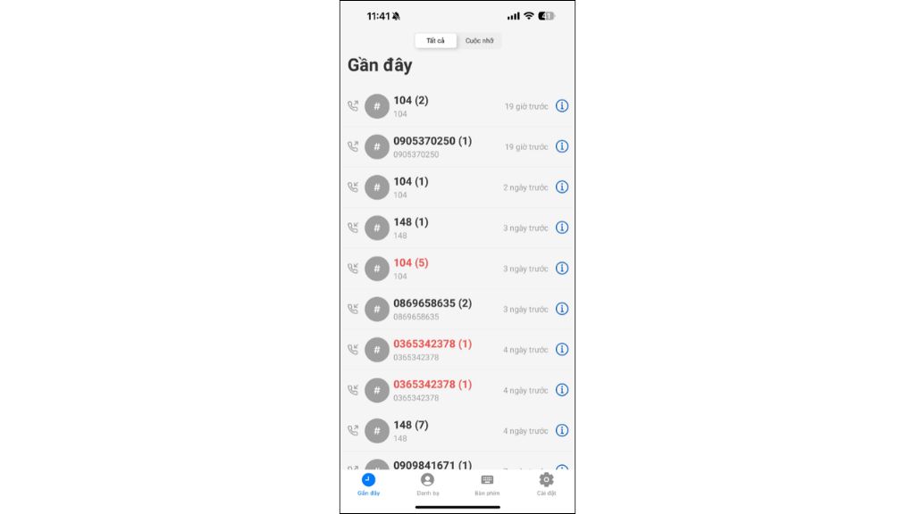 Hướng dẫn sử dụng Worldfone4Biz lịch sử cuộc gọi