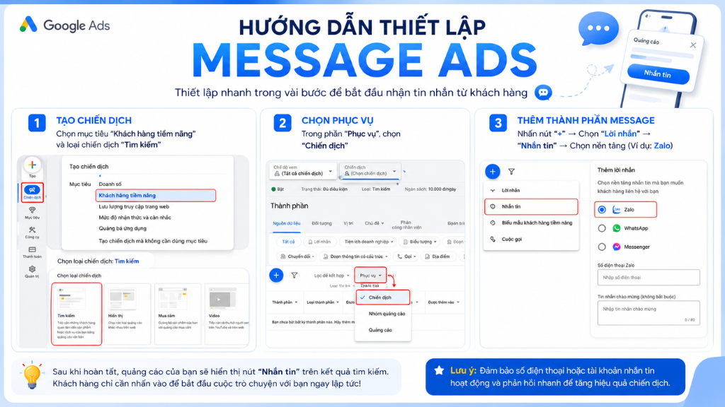 Tạo thành phần tin nhắn (Message Asset)