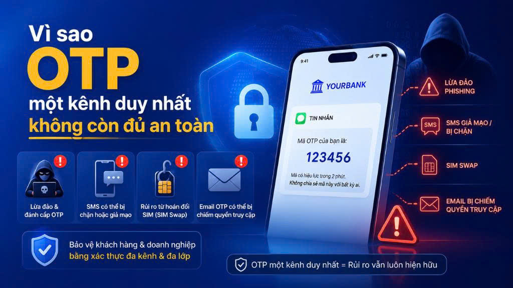 Vì sao OTP một kênh duy nhất không còn đủ an toàn
